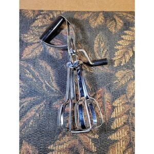 Vintage Ekco Stainless Steel Handheld Beater wih Black Handle